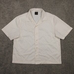 Jordan Shirt Mens Large Cream Jacquard Geometric 23 Camp Collar Button Up EUC